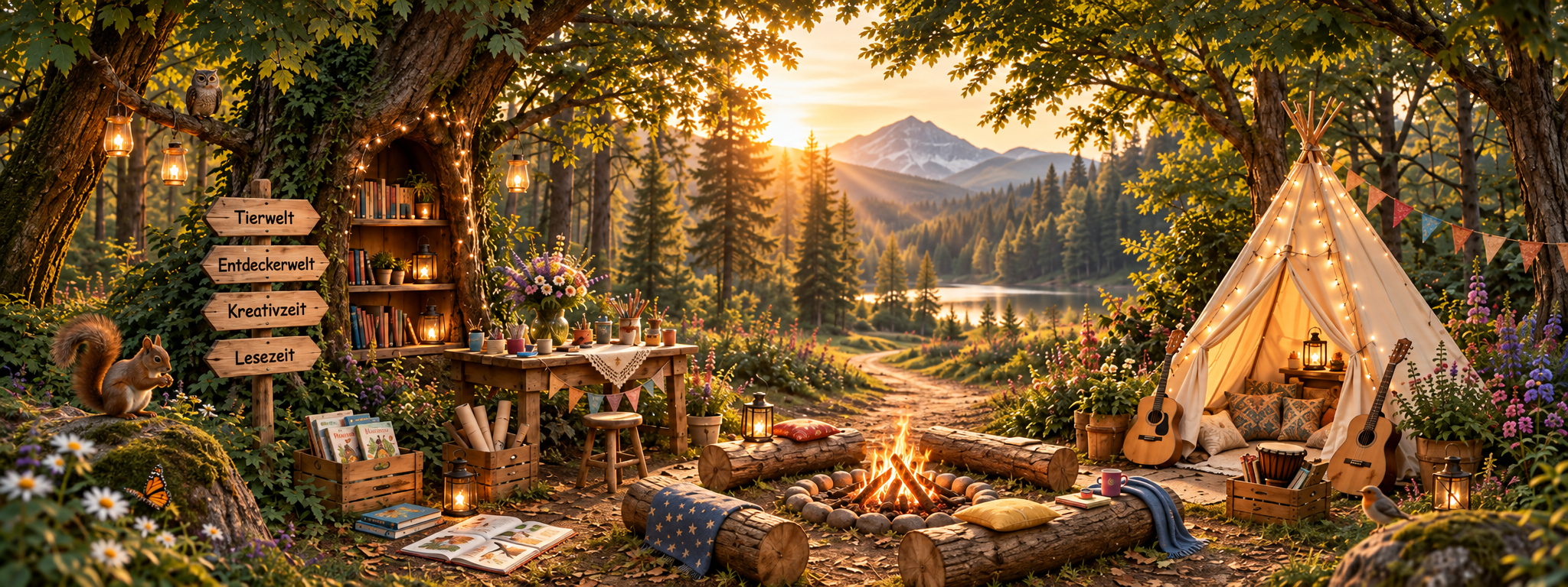 Camp Forestbird – Lichtung mit Lagerfeuer